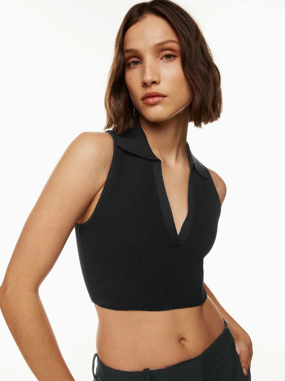 Aritzia Babaton Sculpt Knit Polo Top XXS